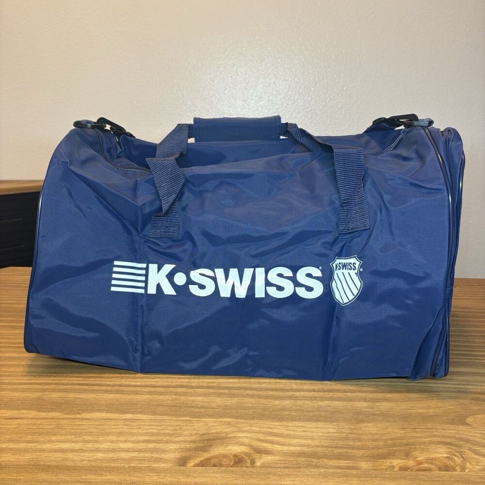 K-Swiss Athletic Duffel Bag Navy/Red Logo P3587-0 New with Tags Vintage